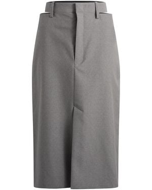 Jil Sander High Waist Skirt With Slashed Side Waistband - Grey