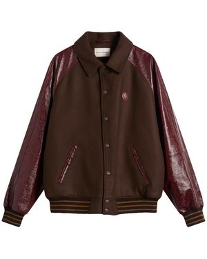 Drole de Monsieur Drole De Monsieur Wool And Leather Teddy Jacket - Brown