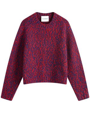 Closed Cropped Crew Neck - Purple