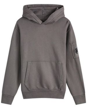 C.P. Company Diagonal Fleece Resist Dyed Hoodie - Grey