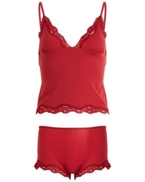 Skims Fits Everybody Lace Cami & Boyshort Set - Red