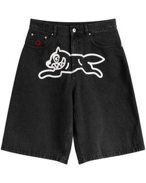 ICECREAM Running Dog Triple Scoop Denim Shorts - Black