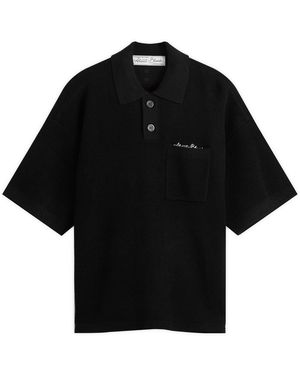 About Blank Pique Knitted Polo - Black