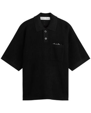 About Blank Pique Knitted Polo - Black