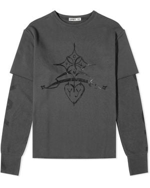 OPEN YY Layered Logo T-Shirt - Gray