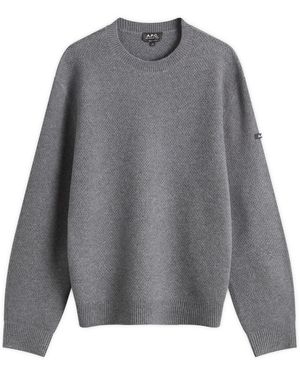 A.P.C. Thomas Wafle Knit Jumper - Grey