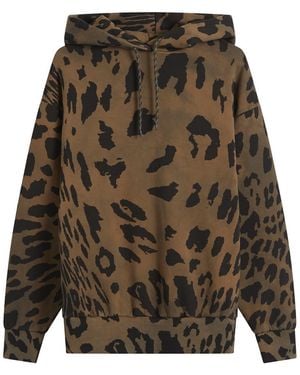 Aries Leopard Tie Dye Hoodie - Brown