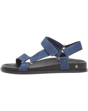 Anine Bing Jess Denim Sandals - Blue