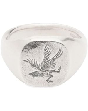 Frederick Grove Blackbird Signet Ring - White