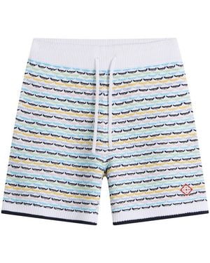 CASABLANCA Tuck Stitch Shorts - Blue