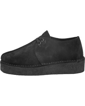 Clarks Trek Wedge Shoes - Black