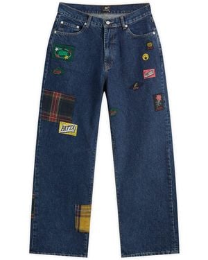 PATTA Whole Lotta Labels Denim Trousers - Blue