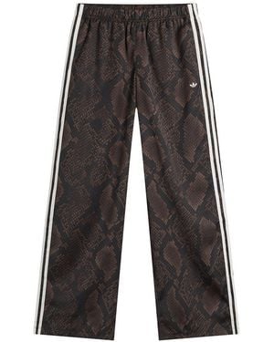 adidas Satin Wide Leg Track Pant - Gray