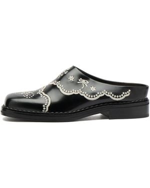 Simone Rocha Floral Lace Mules - Black
