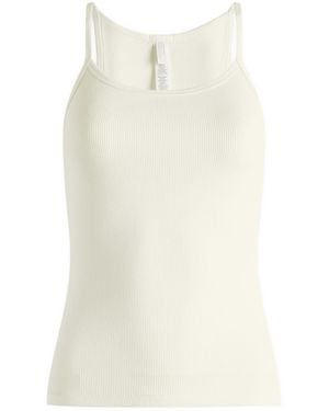 Skims Cotton Rib Scoop Tank - White