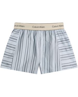 Calvin Klein Cotton Poplin Sleep Short - Blue