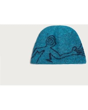 Hiking Patrol Mascot Mohair Mixed Beanie - Blue