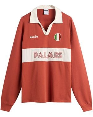 Diadora X Palmes Legacy Long Sleeve Polo - Red