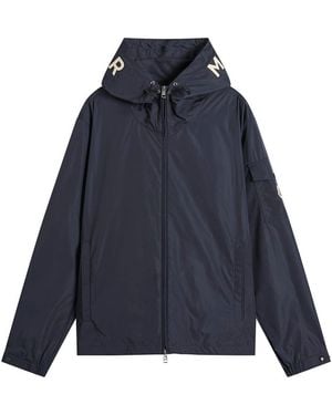 Moncler Sassiere Light Weight Logo Hooded Jacket - Blue