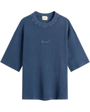 BOUND Acid Wash Organic Waffle T-Shirt - Blue