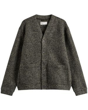 Universal Works Raven Fleece Advance Cardigan - Black