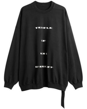 Rick Owens Temple Of Love Hun Crewneck Jumper Sweatshirt - Black