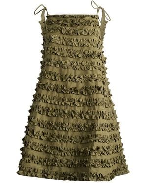 Damson Madder Leili Ruffle Mini Dress - Green