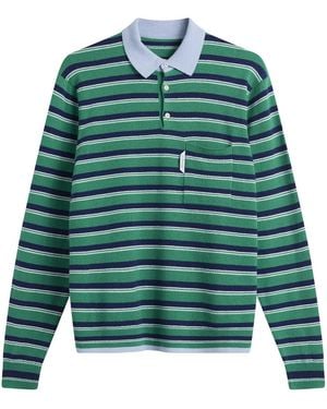 HOMMEGIRLS Knit Stripe Polo - Green