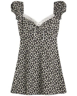 House Of Sunny Ditsy Daisy Mini Dress - Black