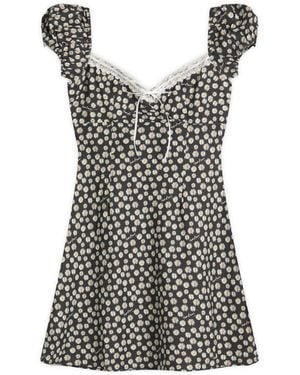 House Of Sunny Ditsy Daisy Mini Dress - Black