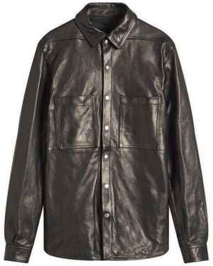 Rick Owens Leather Outershirt - Gray