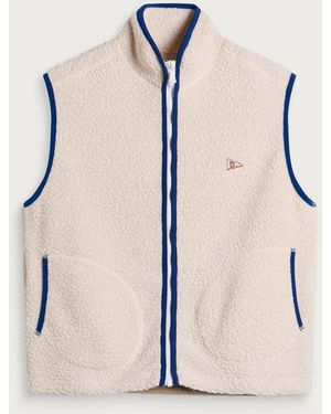 Drake's Boucle Wool Fleece Vest Jacket - Natural