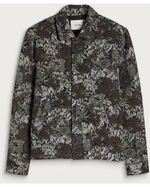 Les Deux Rose Jacquard Overshirt - Black