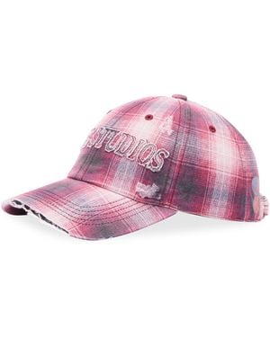 Acne Studios Plaid Check Cap - Pink