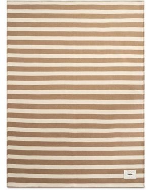 Tekla Striped Lambswool Blanket - Natural