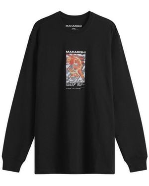 Maharishi Tiger Dragon Miltype Long Sleeve T-Shirt - Black