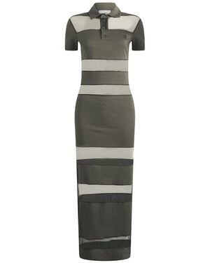 Coperni Striped Sheer Polo Dress - Green