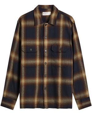 Universal Works Canyon Check Utility Shirt - Black