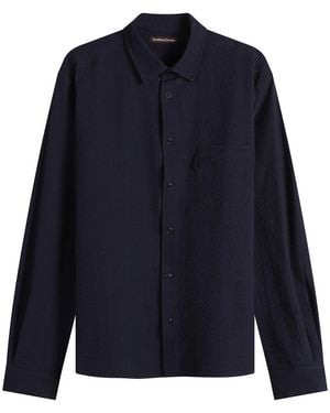 YMC Curtis Seersucker Shirt - Blue