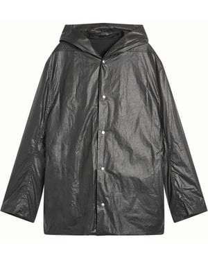 Rick Owens Coated Poplin Cropped Mac Jacket - Gray