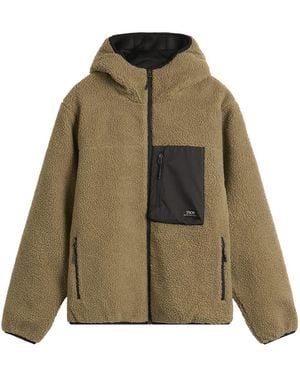 Taion Mountain Boa Hooded Fleece Jacket - Green