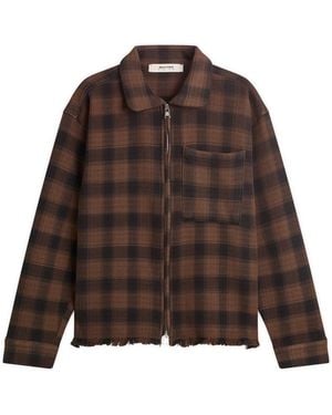 About Blank Plaid Zipped Overshirt - Grey