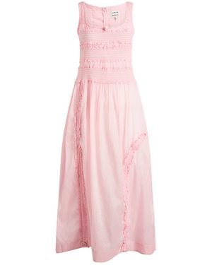 Damson Madder Cynthia Sheer Midi Dress - Pink