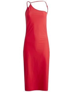 Coperni C-Logo One Shoulder Dress - Red
