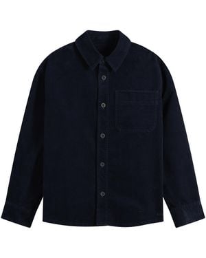 A.P.C. Surchiemise Basile Logo Corduroy Shirt - Blue