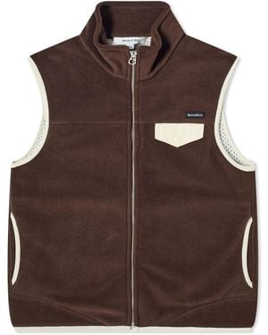 Sporty & Rich Zipped Polar Fleece Vest - Brown