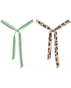Damson Madder Hair Ribbons - Green