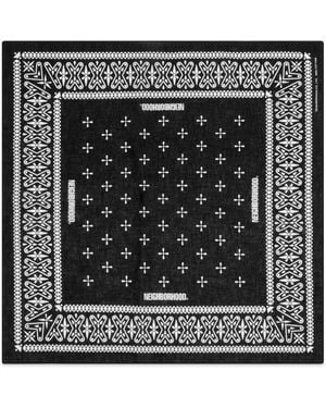 Neighborhood Cross Pattern Bandana - Black