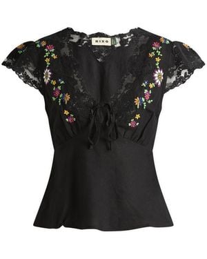 RIXO London Elaine Top - Black