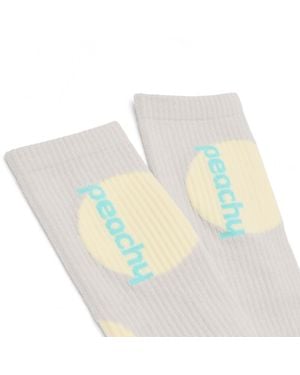Peachy Den Oversized Sports Sock - White